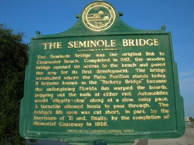 The Seminole Bridge Marker image. Click for full size.