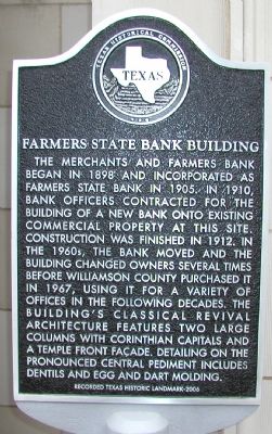 Farmers State Bank Building Marker image. Click for full size.