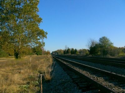 Looking South down the railroad tracks toward Guinea Station. image. Click for full size.