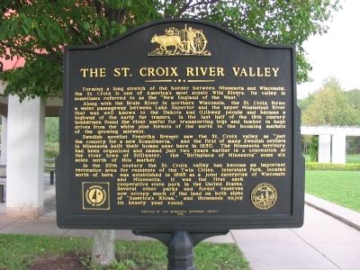 The St. Croix River Valley Marker Side image. Click for full size.