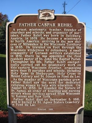 Father Caspar Rehrl Marker (South Side). Click for full size. Father Caspar Rehrl Marker (South Side) image. Click for full size.