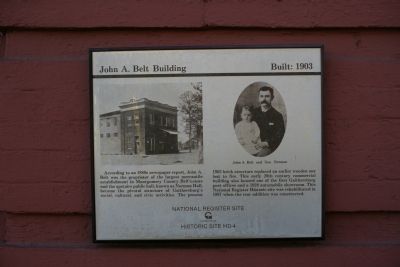 John A. Belt Building Marker image. Click for full size.