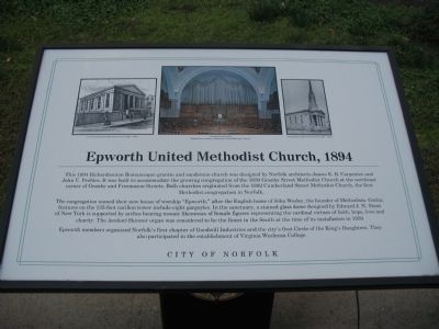 Epworth United Methodist Church, 1894 Marker image. Click for full size.