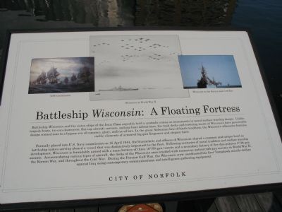Battleship <i>Wisconsin</i>: A Floating Fortress Marker image. Click for full size.