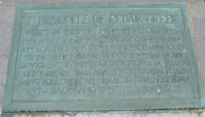 The Battle of Cedar Creek Marker. Click for more information. The Battle of Cedar Creek Marker image. Click for more information.