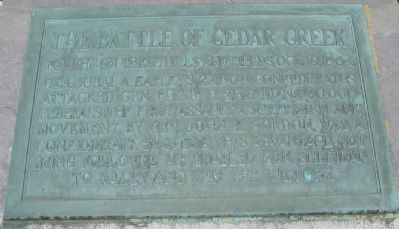 The Battle of Cedar Creek Marker image. Click for more information.