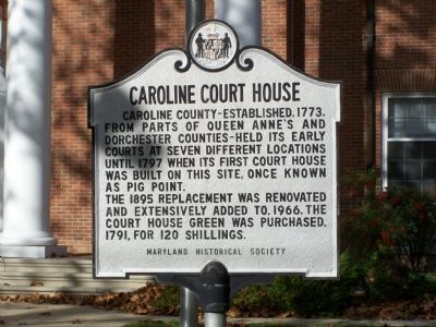 Caroline Court House Marker. Click for full size. Caroline Court House Marker image. Click for full size.