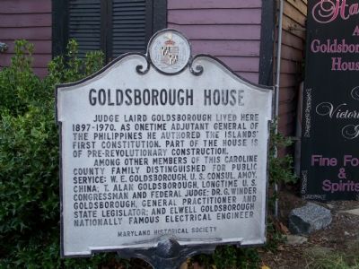 Goldsborough House Marker. Click for full size. Goldsborough House Marker image. Click for full size.
