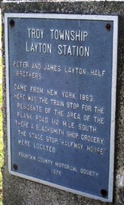 Layton Station (Troy Township) Marker image. Click for full size.