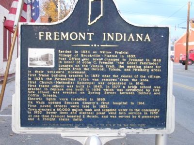 Fremont Indiana Marker image. Click for full size.