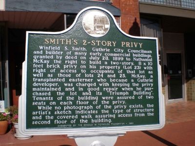 Smith's 2-Story Privy Marker image. Click for full size.