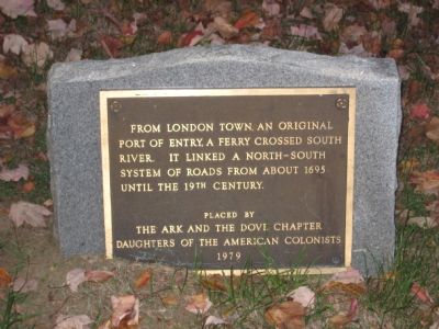 London Town Ferry Marker. Click for full size. London Town Ferry Marker image. Click for full size.