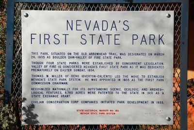 Nevada's First State Park Marker image. Click for full size.