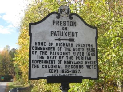 Preston on Patuxent Marker image. Click for full size.