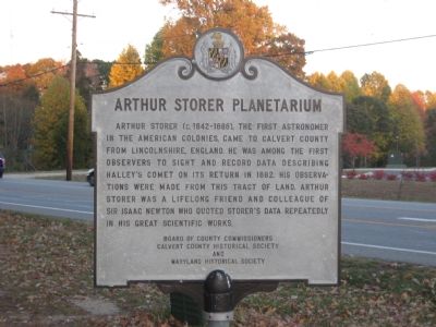 Arthur Storer Planetarium Marker image. Click for full size.