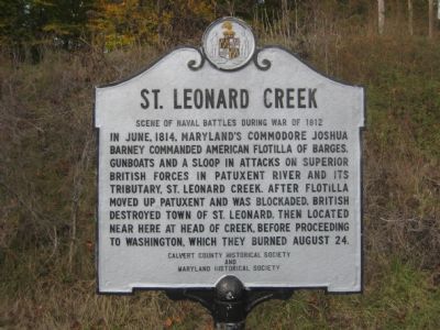 St. Leonard Creek Marker image. Click for full size.