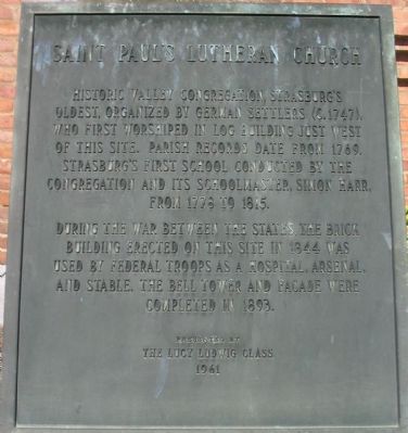 Saint Paul's Lutheran Church Marker image. Click for full size.