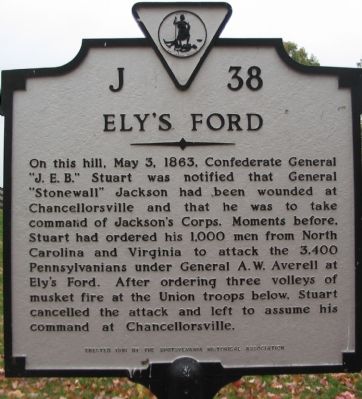 Ely's Ford Marker. Click for full size. Ely's Ford Marker image. Click for full size.