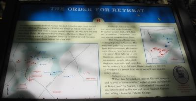 The Order for Retreat Marker. Click for more information. The Order for Retreat Marker image. Click for more information.
