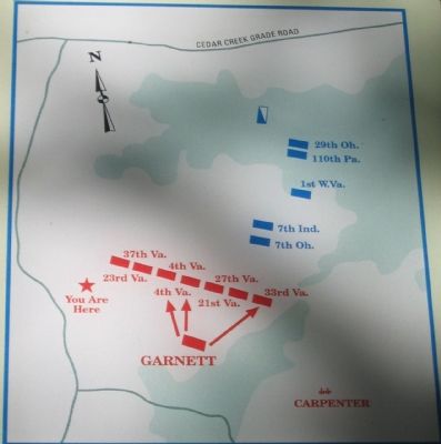 Detailed Battle Map Showing Garnett's Brigade Positions image. Click for full size.