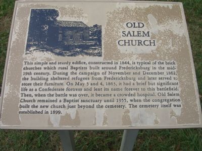 Old Salem Church Marker. Click for full size. Old Salem Church Marker image. Click for full size.