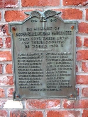 Birmingham Iron Foundry Veterans Memorial World War II Marker image. Click for full size.