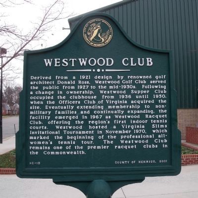 Westwood Club Marker image. Click for full size.
