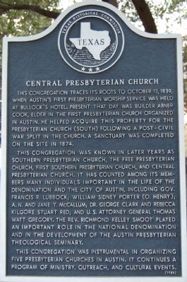 Central Presbyterian Church Marker. Click for full size. Central Presbyterian Church Marker image. Click for full size.