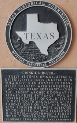 Driskill Hotel Marker image. Click for full size.