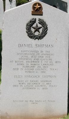 Daniel Shipman Marker. Click for full size. Daniel Shipman Marker image. Click for full size.