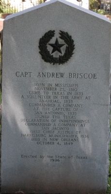 Captain Andrew Briscoe Marker. Click for full size. Captain Andrew Briscoe Marker image. Click for full size.