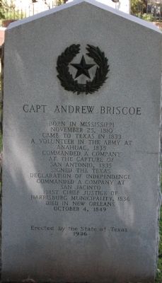 Captain Andrew Briscoe Marker image. Click for full size.