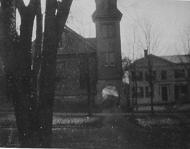 Methodist church in winter image. Click for full size.