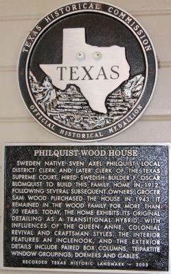 Philquist-Wood House Marker image. Click for full size.