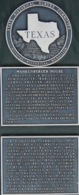 Wahrenberger House Marker image. Click for full size.