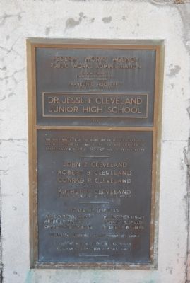 Dr. Jesse F. Cleveland Junior High School Marker image. Click for full size.