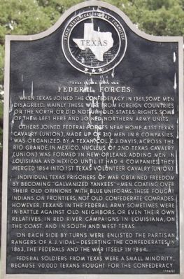 Texas in the Civil War – Federal Forces Marker image. Click for full size.