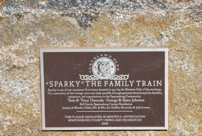 "Sparky" the Family Train Marker. Click for full size. "Sparky" the Family Train Marker image. Click for full size.