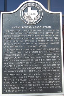 Texas Dental Association Marker image. Click for full size.