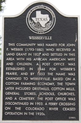 Webberville Marker image. Click for full size.