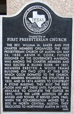 Original Site of First Presbyterian Church Marker image. Click for full size.