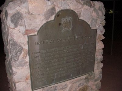 Imperial Valley Swiss Club Marker image. Click for full size.