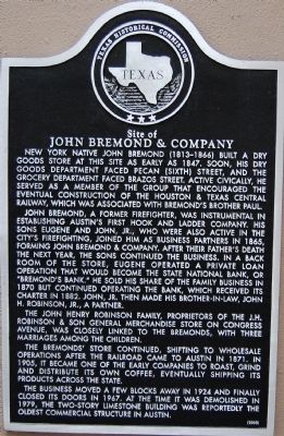 Site of John Bremond & Company Marker image. Click for full size.