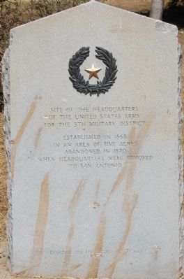 Site of the Headquarters of the United States Army for 5th Military District Marker image. Click for full size.