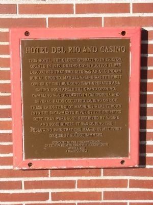 Hotel Del Rio and Casino Marker image. Click for full size.