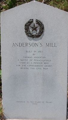 Anderson’s Mill Marker. Click for full size. Anderson’s Mill Marker image. Click for full size.