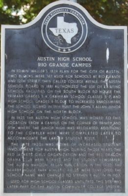 Austin High School – Rio Grande Campus Marker image. Click for full size.