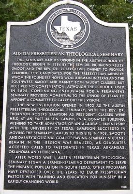 Austin Presbyterian Theological Seminary Marker image. Click for full size.