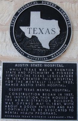 Austin State Hospital Marker. Click for full size. Austin State Hospital Marker image. Click for full size.