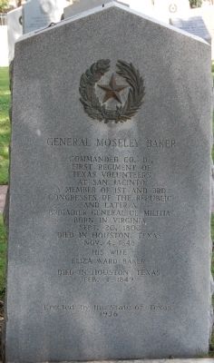 General Moseley Baker Marker. Click for full size. General Moseley Baker Marker image. Click for full size.